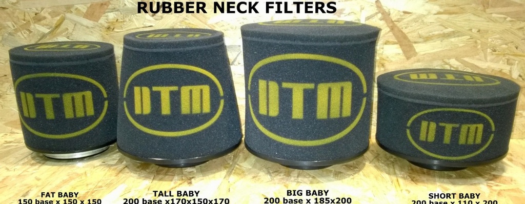 DTM FILTERS FAT BABY RUBBER NECK 80mm FILTERS ΧΟΑΝΕΣ 150base X 150 X 150 not pipercross