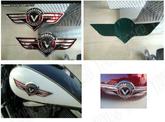 Gas Tank Em Kawasaki Vulcan VN Classic VN400 VN500 VN800 VN1500 χρομιου Αυτοκόλλητα  Έμβληματα τεποζιτου!!!!!!!