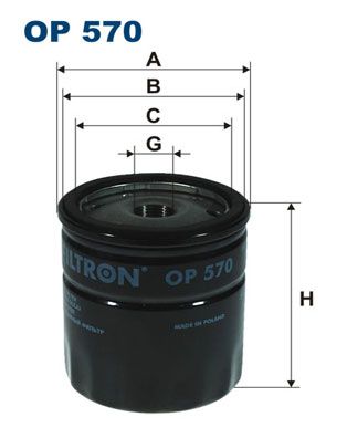 Φίλτρο λαδιού FILTRON OP 570 DAEWOO LANOS 1997-2001