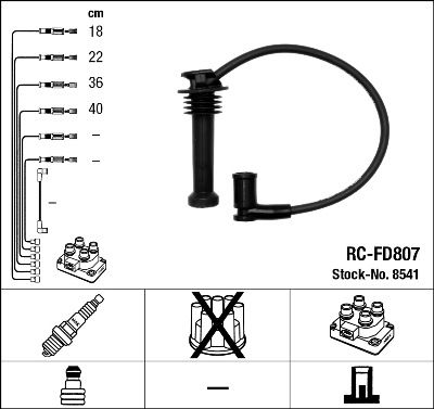 RC-FD807 8541 Καλώδια - Μπουζοκαλώδια FORD FOCUS 1600 2004-2012