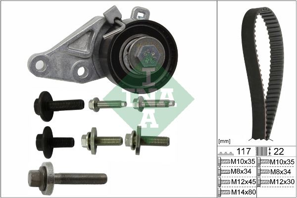 530 0140 10 Σετ οδοντωτού ιμάντα FORD FOCUS 1600 2004-2012