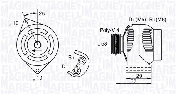 Δυναμό/Εναλλάκτης SMART FORTWO 2004 - 2007 ( 450 ) MAGNETI MARELLI 063341658010