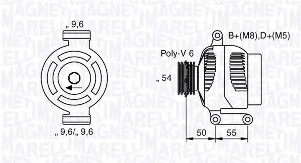 Δυναμό/Εναλλάκτης FIAT 500 2007 - 2015 MAGNETI MARELLI 063358062010