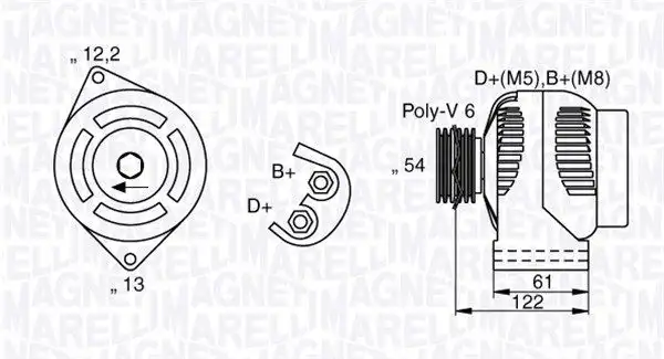 Δυναμό/Εναλλάκτης FIAT BRAVO 2007 - 2011 MAGNETI MARELLI 063377018010