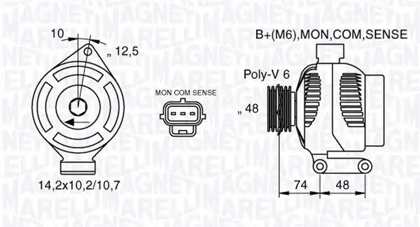 Δυναμό/Εναλλάκτης FORD FOCUS 2002 - 2004 ( MK1B ) MAGNETI MARELLI 063377410010