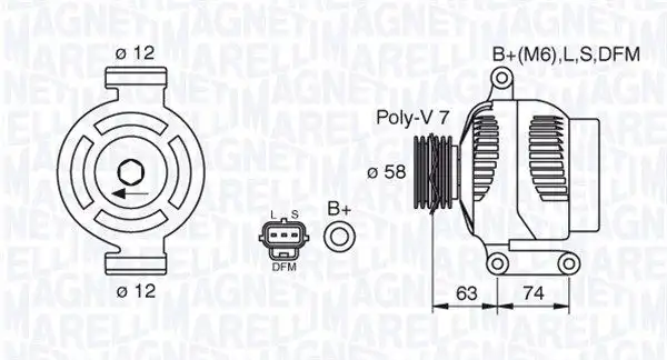 Δυναμό/Εναλλάκτης MAGNETI MARELLI 063388502010