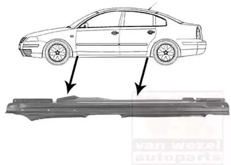 Μαρσπιέ Μεταλλικός VW PASSAT Sedan / 4dr 1997 - 2000 ( 3B2 ) 1.6  ( ADP,AHL,ANA,ARM  ) (101 hp ) Βενζίνη #063908282