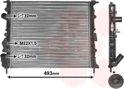 Ψυγείο Νερού RENAULT MEGANE ( EA ) Cabrio / 2dr 1996 - 1998 1.4 16V (EA0D, EA1H, EA0W, EA10)  ( K4J 714,K4J 750  ) (95 hp ) Βενζίνη #067206305