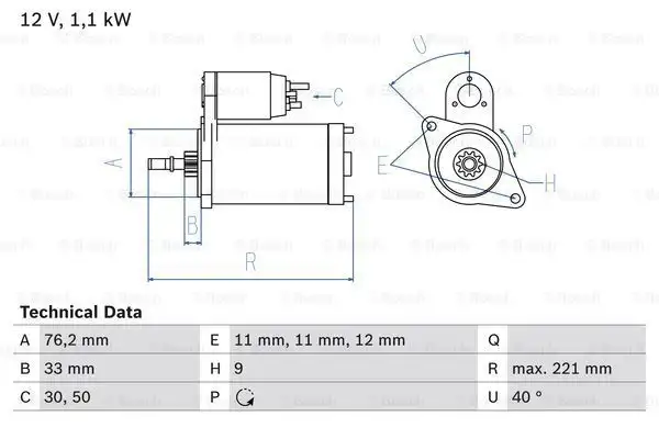 Μίζα AUDI A3 2000 - 2003 ( 8L ) BOSCH 0 986 016 290