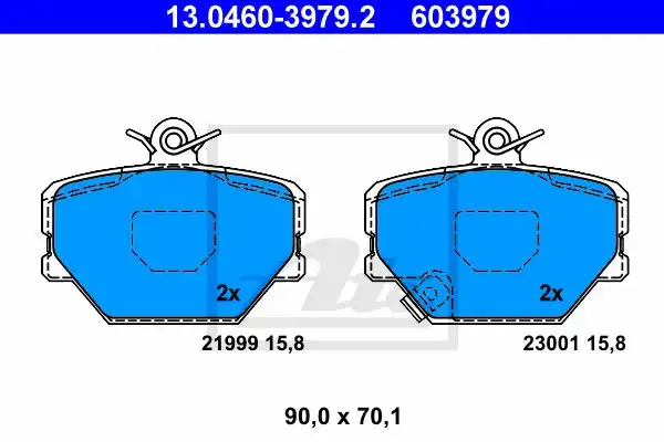 Τακάκια Σετ SMART FORTWO 2004 - 2007 ( 450 ) ATE 13.0460-3979.2