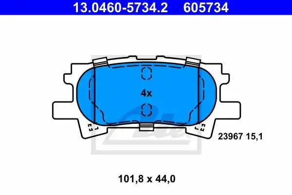 Τακάκια Σετ LEXUS RX 2003 - 2009 ( XU30 ) ATE 13.0460-5734.2