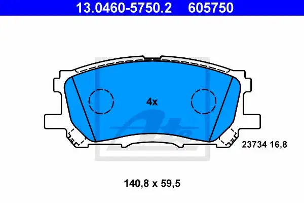 Τακάκια Σετ LEXUS RX 2003 - 2009 ( XU30 ) ATE 13.0460-5750.2