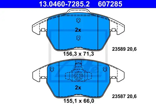 Τακάκια Σετ VW POLO 2009 - 2014 ( 6R ) ATE 13.0460-7285.2