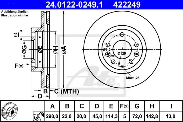 Δισκόπλακες MAZDA MX5 2005 - 2008 ( NC ) ATE 24.0122-0249.1