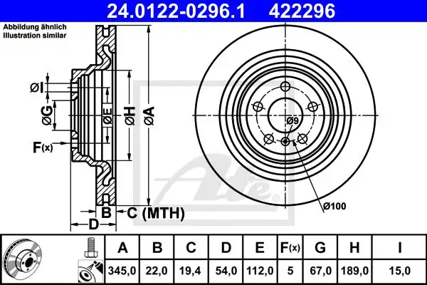 Δισκόπλακες MERCEDES GL CLASS 2013 - 2015 ( X166 ) ATE 24