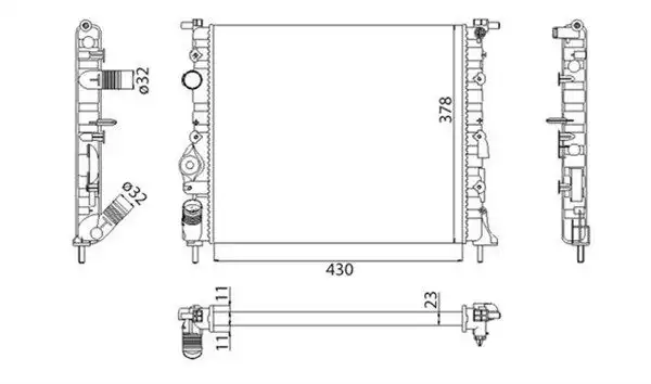 Ψυγείο Νερού RENAULT CLIO 2001 - 2005 MAGNETI MARELLI 350213261003