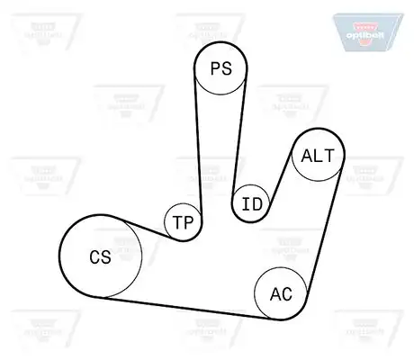 Σετ ιμάντων poly-V MITSUBISHI CARISMA 1996 - 1999 ( DA ) OPTIBELT 6