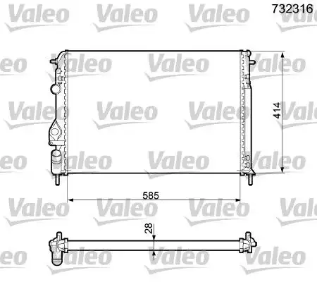 Ψυγείο Νερού RENAULT MEGANE 1996 - 1998 VALEO 732316