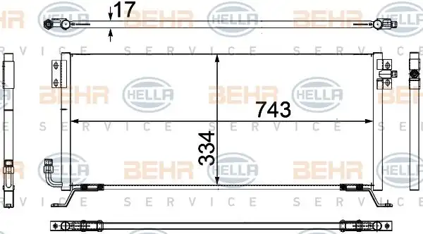 Ψυγείο A/C (Εξωτερικό) VW GOLF 1992 - 1998 ( Mk3 ) HELLA 8