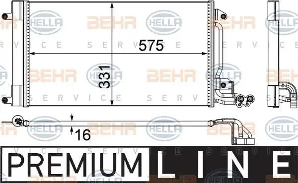 Ψυγείο A/C (Εξωτερικό) VW POLO 2009 - 2014 ( 6R ) HELLA 8FC 351 309-131