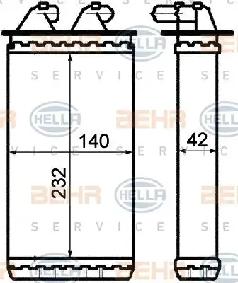 Ψυγείο Καλοριφέρ FIAT CINQUECENTO 1992 - 1998 ( 170 ) HELLA 8FH 351 313-201
