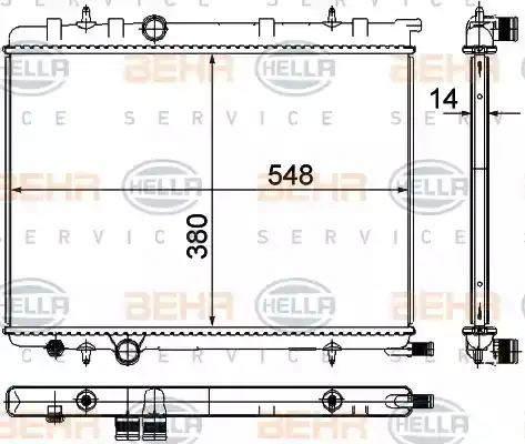 Ψυγείο Νερού PEUGEOT 307 2001 - 2005 ( 3A ) ( 3C ) HELLA 8MK 376 718-051