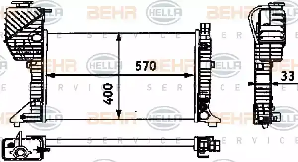 Ψυγείο Νερού MERCEDES SPRINTER 1995 - 2000 ( 901 ) ( 902 ) ( 903 ) HELLA 8MK 376 721-351