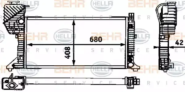 Ψυγείο Νερού MERCEDES SPRINTER 1995 - 2000 ( 901 ) ( 902 ) ( 903 ) HELLA 8MK 376 721-441