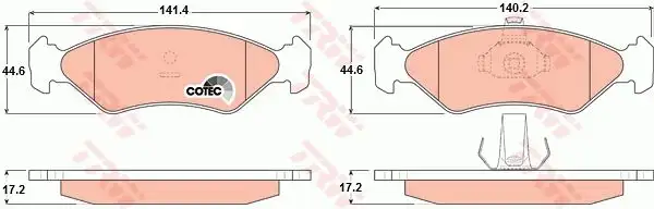 Τακάκια Σετ FORD KA 1997 - 2008 ( RB ) TRW GDB1221