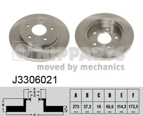 Δισκόπλακες DAIHATSU TERIOS 2000 - 2005 ( J102 ) NIPPARTS J3306021