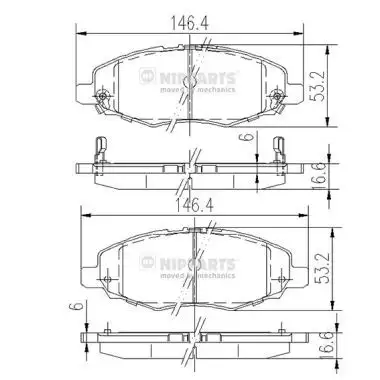 Τακάκια Σετ TOYOTA HILUX 2005 - 2009 ( KUN15/25 ) NIPPARTS J3602108