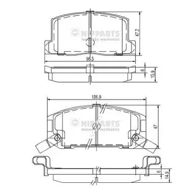 Τακάκια Σετ TOYOTA MR2 1985 - 1990 ( W10 ) NIPPARTS J3612004
