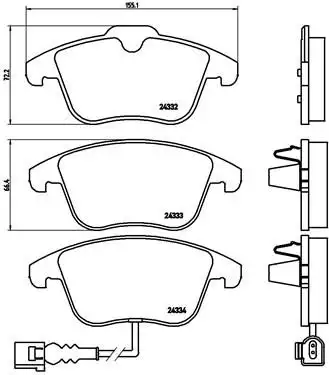 Τακάκια Σετ VW TIGUAN 2008 - 2012 ( 5N ) BREMBO P 85 112