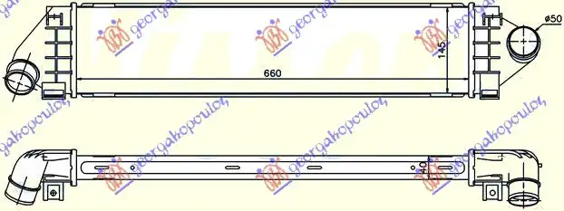 Ψυγείο Intercooler VOLVO S60 Sedan / 4dr 2010 - 2014 2.0 D2  ( D 4204 T20,D 4204 T8  ) (120 hp ) Πετρέλαιο #076806200