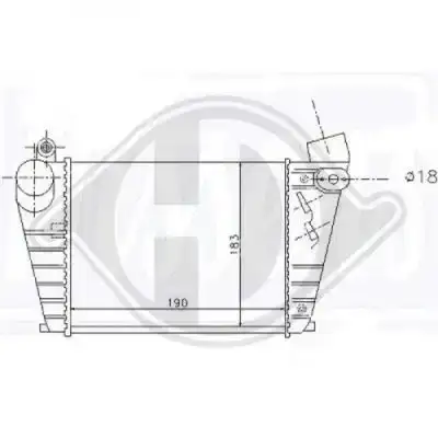 Ψυγείο Intercooler SKODA OCTAVIA Hatchback / 5dr 1997 - 2000 ( 4 ) 1.9 TDI  ( AGR,ALH  ) (90 hp ) Πετρέλαιο #013606220