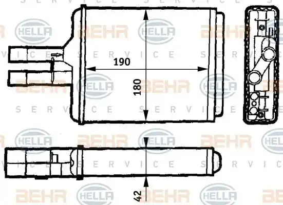 Ψυγείο Καλοριφέρ OPEL VECTRA Sedan / 4dr 1999 - 2002 ( B ) 1.6 GL (F19)  ( 16 SV  ) (82 hp ) Βενζίνη #015106510