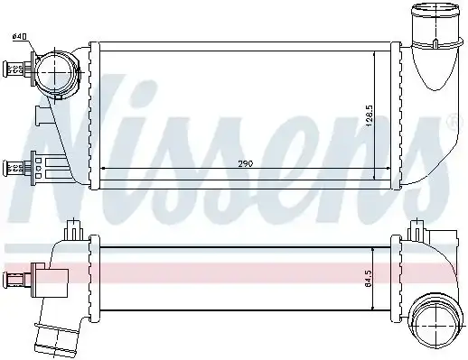 Ψυγείο Intercooler FIAT 500 Hatchback / 3dr 2007 - 2015 1.3 D Multijet  ( 169 A1.000  ) (75 hp ) Πετρέλαιο #020206210
