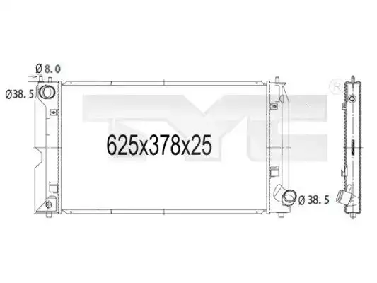 Ψυγείο Νερού TOYOTA AVENSIS Sedan / 4dr 2003 - 2006 ( T250 ) 2.0 D-4D (ADT250_)  ( 1AD-FTV  ) (126 hp ) Πετρέλαιο #023206300