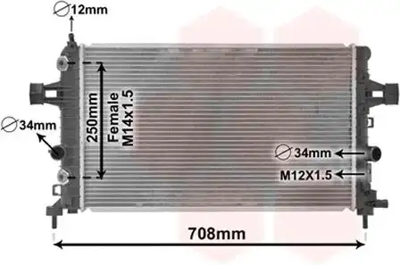 Ψυγείο Νερού OPEL ZAFIRA MPV / ΠΟΛΥΜΟΡΦΙΚΑ / 5dr 2005 - 2008 ( B ) 1.6 (M75)  ( Z 16 XE1,Z 16 XEP  ) (105 hp ) Βενζίνη #026706370