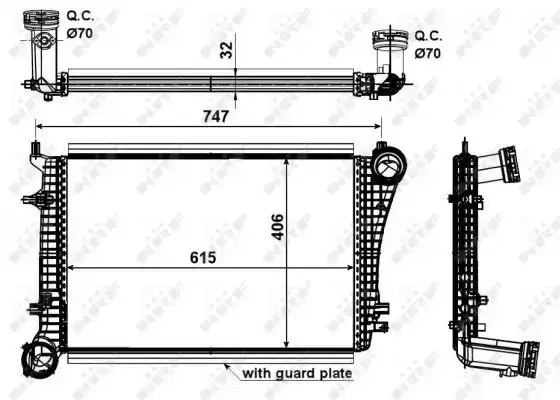 Ψυγείο Intercooler SEAT LEON Hatchback / 5dr 2005 - 2009 ( 1P ) 1.9 TDI  ( BKC,BLS,BXE  ) (105 hp ) Πετρέλαιο #028106210