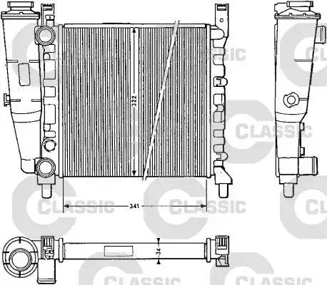 Ψυγείο Νερού FIAT UNO Hatchback / 3dr 1983 - 1989 ( 146 ) 1.0  ( 156 A2.000  ) (42 hp ) Βενζίνη #037206300