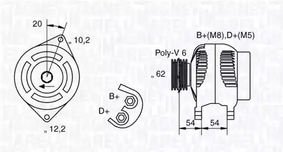 Δυναμό/Εναλλάκτης FIAT BRAVA 1995 - 2003 ( 182 ) MAGNETI MARELLI 063321729010