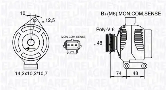 Δυναμό/Εναλλάκτης FORD FOCUS 2002 - 2004 ( MK1B ) MAGNETI MARELLI 063377410010