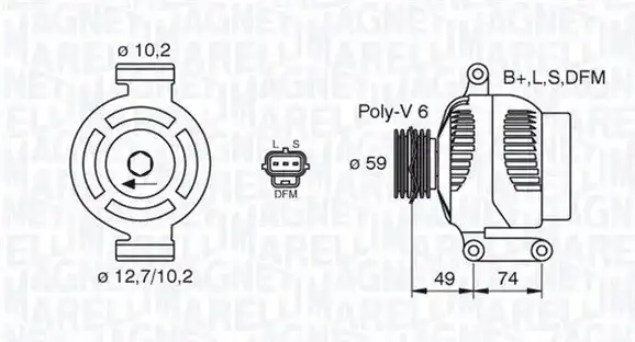 Δυναμό/Εναλλάκτης FORD MONDEO 2000 - 2003 ( Mk3a ) MAGNETI MARELLI 063380004010