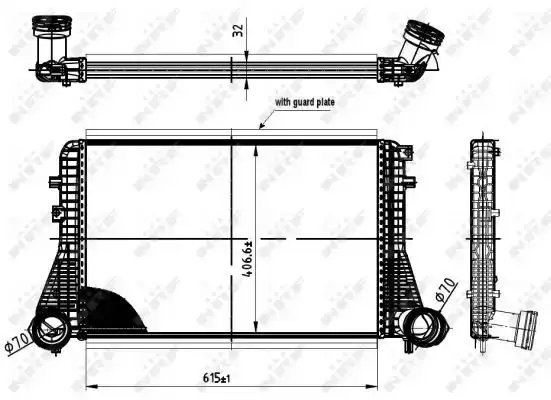 Ψυγείο Intercooler VW JETTA Sedan / 4dr 2005 - 2011 ( 1K2 ) 1.4 TSI  ( BMY  ) (140 hp ) Βενζίνη #065306200