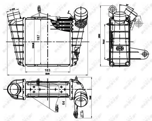 Ψυγείο Intercooler SKODA FABIA Hatchback / 5dr 2007 - 2011 1.2 TDI  ( CFWA  ) (75 hp ) Πετρέλαιο #066606210