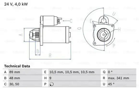Μίζα NISSAN SUNNY 1987 - 1989 ( N13 ) BOSCH 0