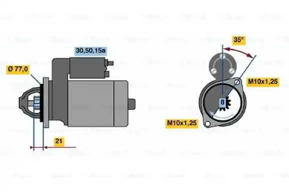 Μίζα HYUNDAI ACCENT 1994 - 1997 ( UA ) ( X3 ) BOSCH 0 986 012 171