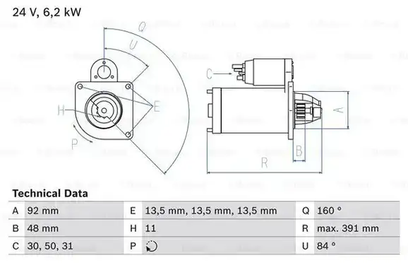 Μίζα NISSAN PRIMERA 1990 - 1993 ( P10 ) BOSCH 0