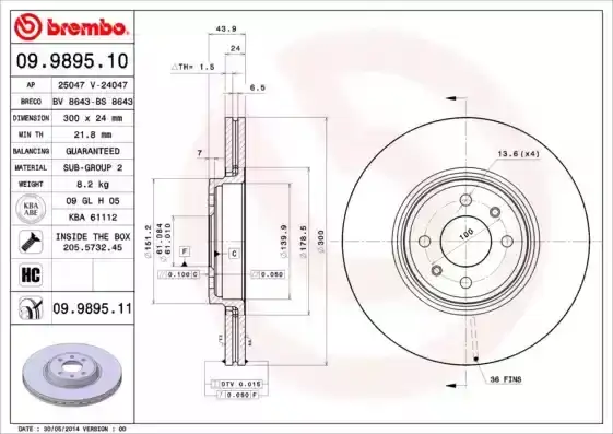 Δισκόπλακες RENAULT SCENIC 2003 - 2008 ( JM ) BREMBO 09.9895.10